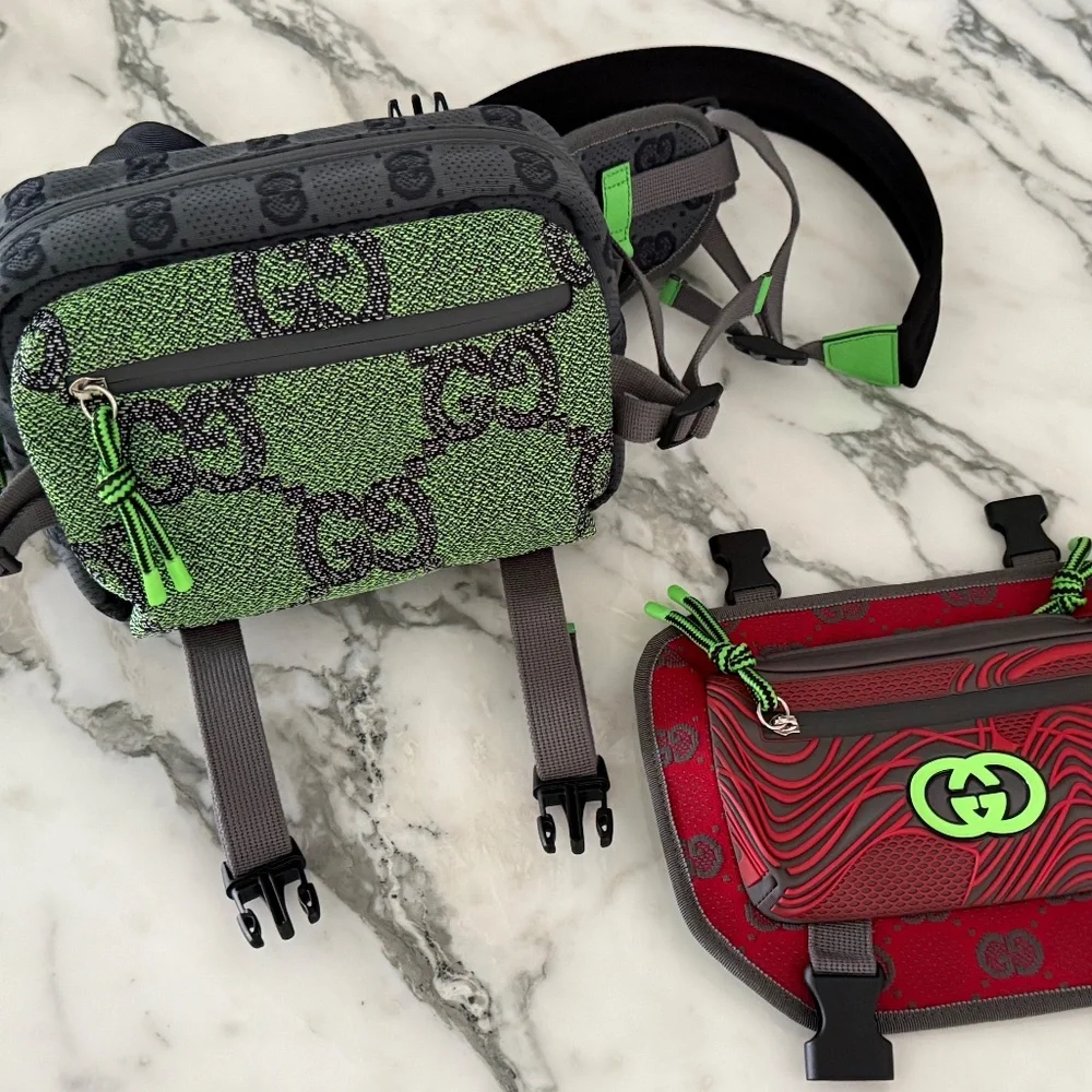 Gucci GG Nylon Backpack 721100 red and green‎